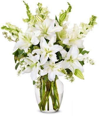 Stunning White Lily Arrangement Bouquet